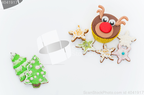 Image of New Year cupcake and cookies