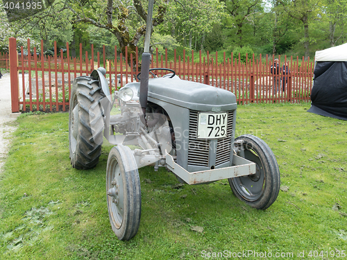 Image of one old and grey tractor beutiful