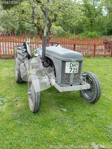 Image of one old and grey tractor beutiful 