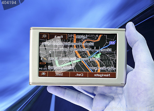 Image of GPS in a man hand