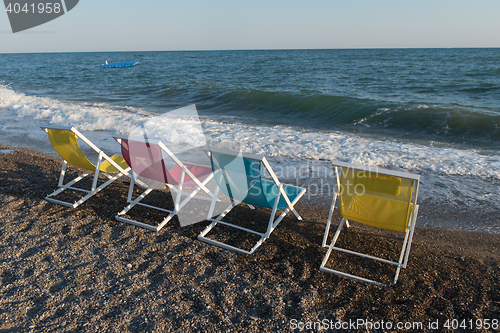 Image of colorful beach chairs