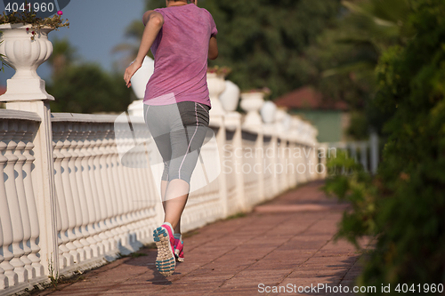 Image of sporty woman jogging