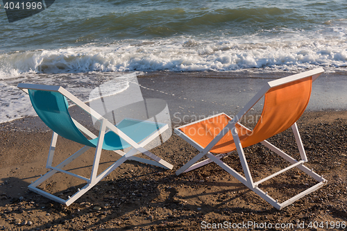 Image of colorful beach chairs