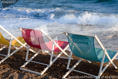 Image of colorful beach chairs