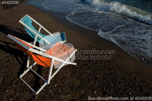 Image of colorful beach chairs