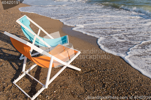 Image of colorful beach chairs