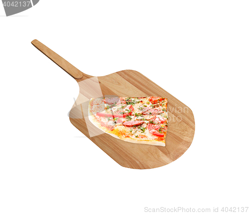 Image of Slice of pizza with mushroom