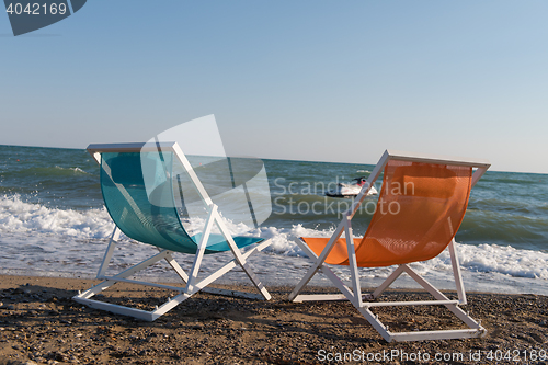 Image of colorful beach chairs