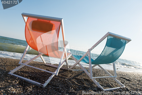 Image of colorful beach chairs