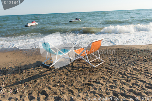 Image of colorful beach chairs