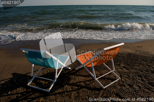 Image of colorful beach chairs