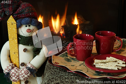 Image of Fireplace Winter Warmth