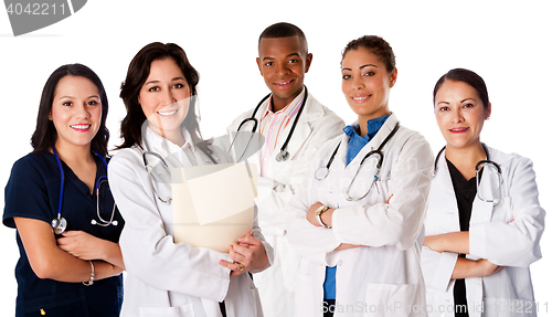 Image of Happy smiling doctor physician nurse team