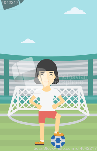 Image of Football player with ball vector illustration.