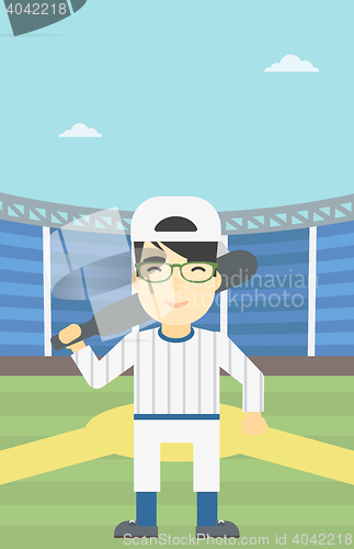 Image of Baseball player with bat vector illustration.