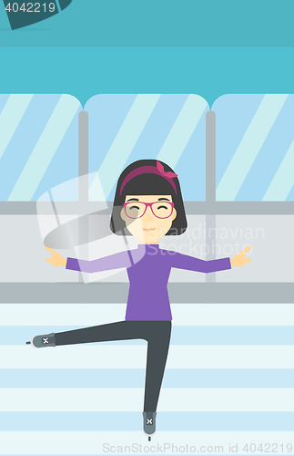 Image of Female figure skater vector illustration.