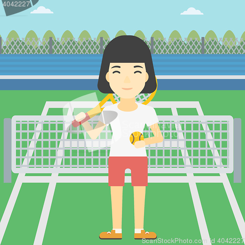 Image of Female tennis player vector illustration.