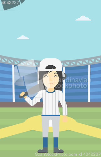 Image of Baseball player with bat vector illustration.