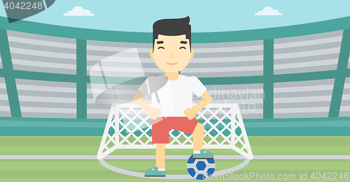 Image of Football player with ball vector illustration.