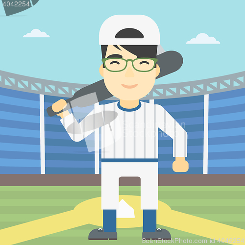 Image of Baseball player with bat vector illustration.
