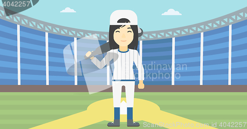 Image of Baseball player with bat vector illustration.