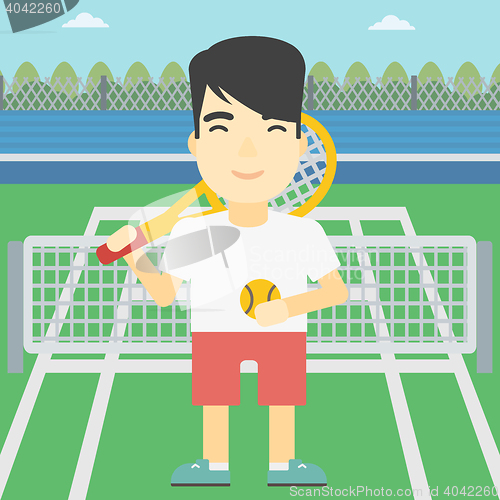 Image of Male tennis player vector illustration.