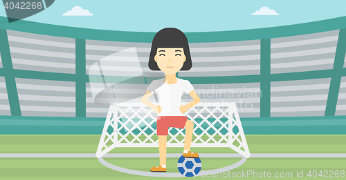 Image of Football player with ball vector illustration.