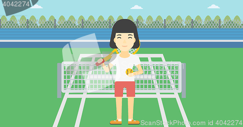 Image of Female tennis player vector illustration.