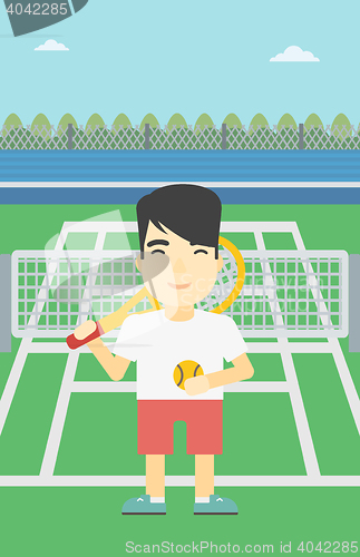 Image of Male tennis player vector illustration.