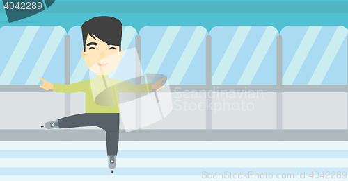 Image of Male figure skater vector illustration.