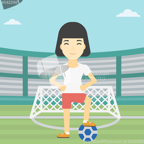 Image of Football player with ball vector illustration.