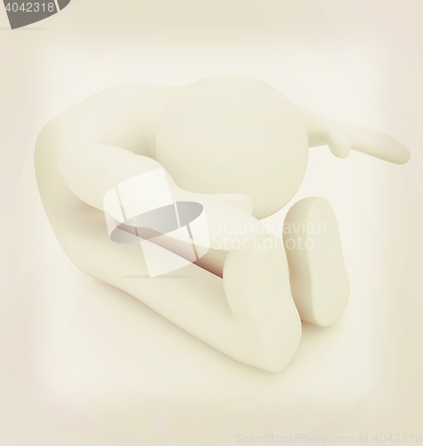 Image of 3d man isolated on white. Series: morning exercises - flexibilit