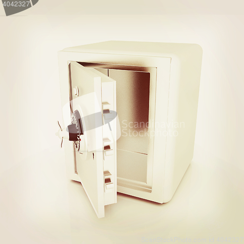 Image of Security metal safe with empty space inside . 3D illustration. V