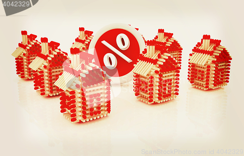 Image of Log houses from matches pattern with the best percent. 3D illust