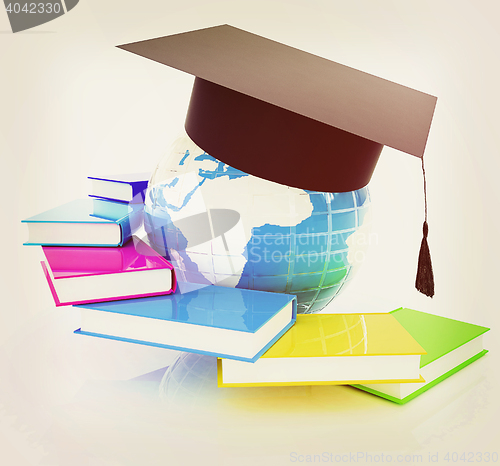 Image of Global Education. 3D illustration. Vintage style.