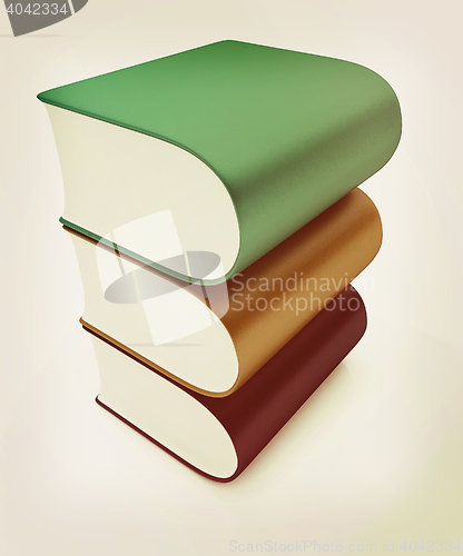 Image of Glossy Books Icon isolated on a white background. 3D illustratio