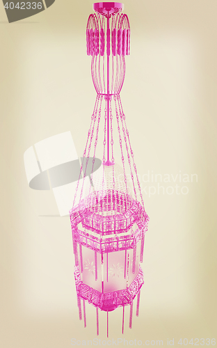 Image of Traditional arabic lamp. 3D illustration. Vintage style.