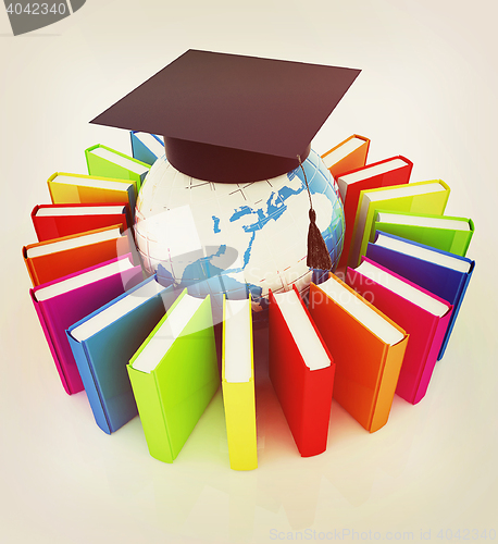 Image of Global Education . 3D illustration. Vintage style.