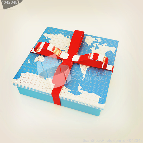 Image of earth for gift. 3D illustration. Vintage style.
