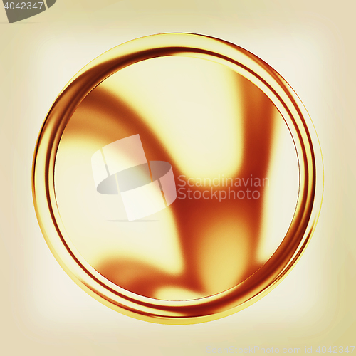 Image of Golden Web button isolated on white background. 3D illustration.