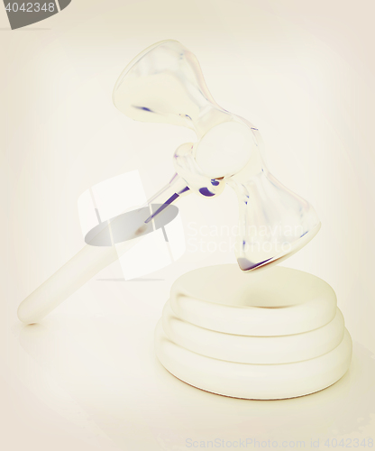 Image of Metall gavel isolated on white background. 3D illustration. Vint