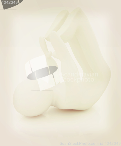 Image of 3d man isolated on white. Series: morning exercises - flexibilit