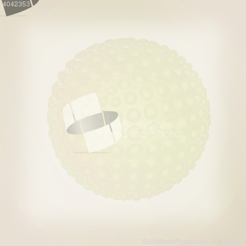 Image of Abstract glossy sphere with pimples . 3D illustration. Vintage s