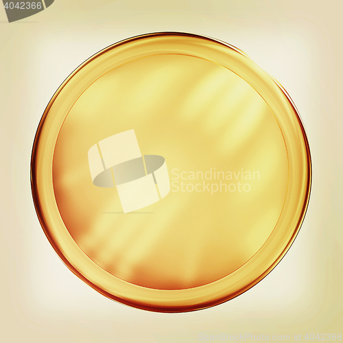 Image of Golden Web button isolated on white background. 3D illustration.