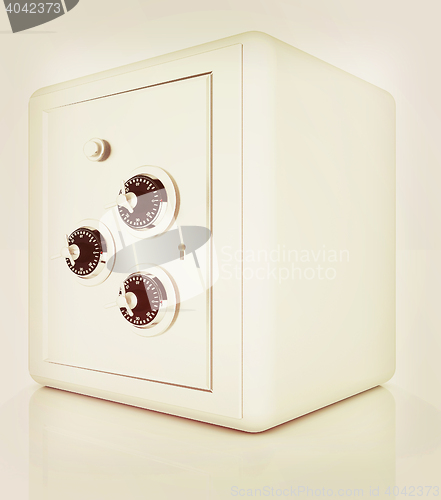 Image of safe. 3D illustration. Vintage style.