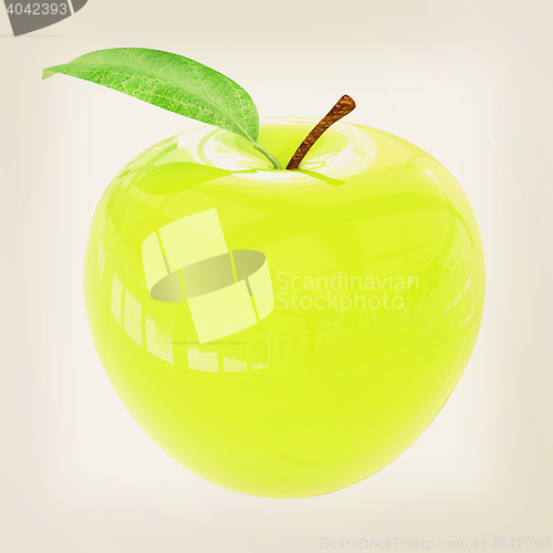 Image of Green apple, isolated on white background . 3D illustration. Vin