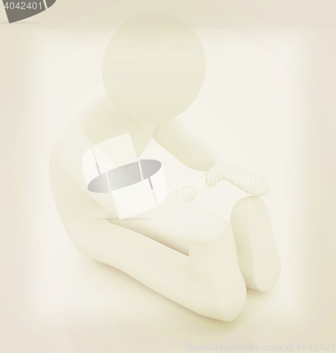 Image of 3d man isolated on white. Series: morning exercises - flexibilit