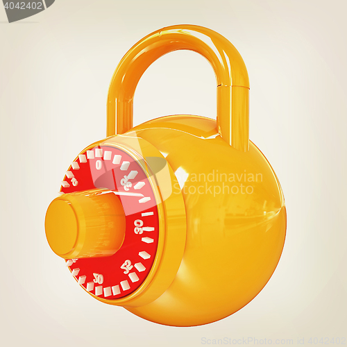 Image of Illustration of security concept with glossy locked combination 