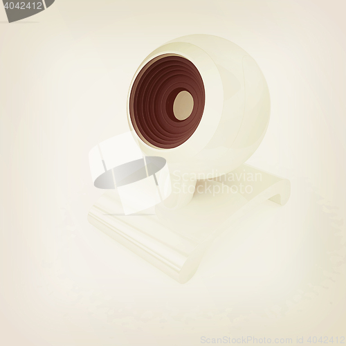 Image of Web-cam. 3D illustration. Vintage style.