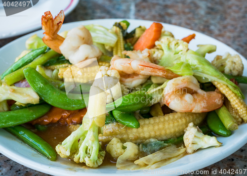 Image of Thai food, stir fried vegetables